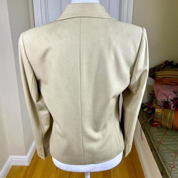 Harve Benard Blazer Jacket Wool Blend Single Breasted Vintage Tan Petite (8P) - Picture 3 of 8